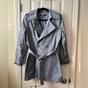 DKNY Gray Short Trench Coat Size M
